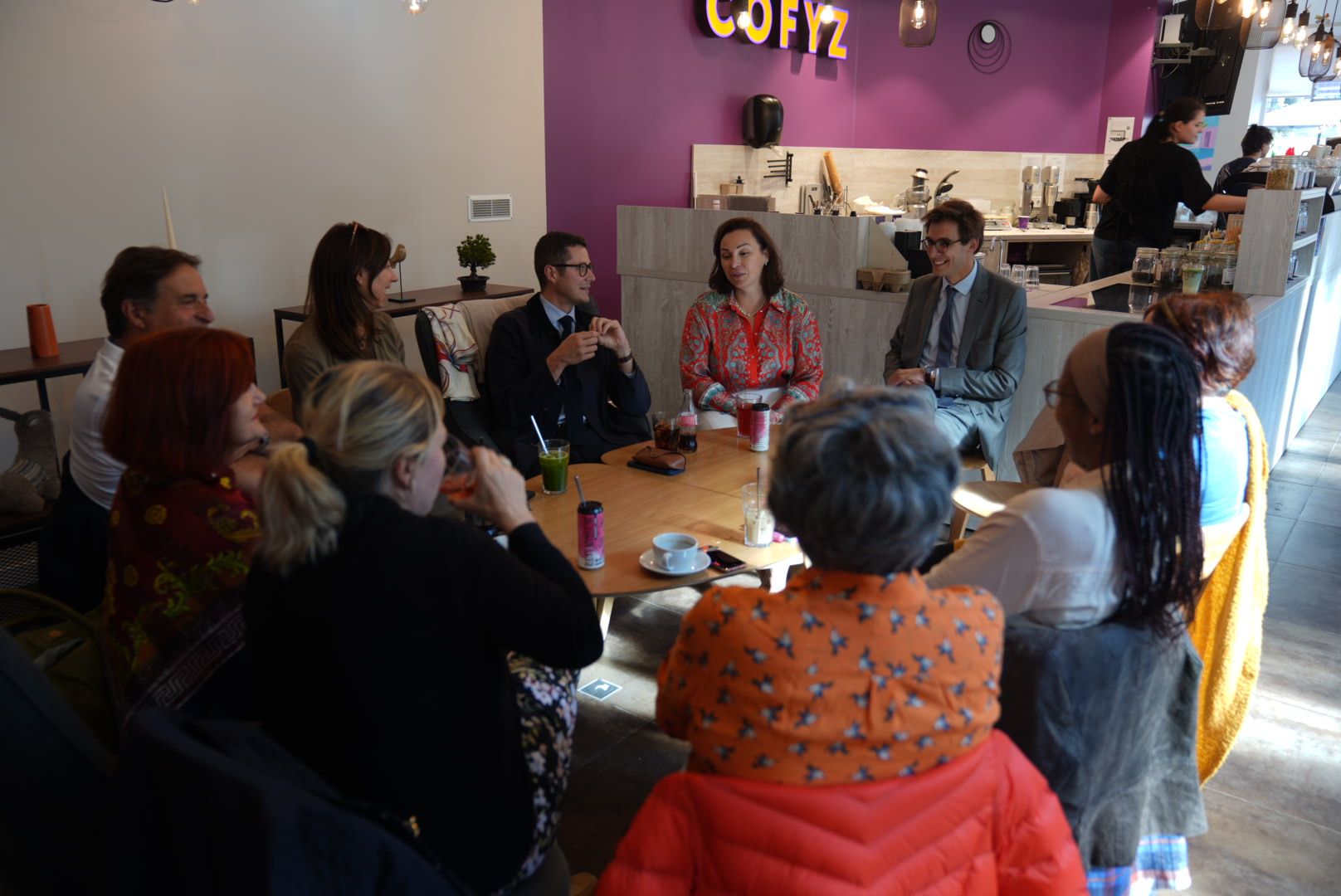 Temps d’échange avec des membres de la communauté française et des entrepreneurs établis à Riga.