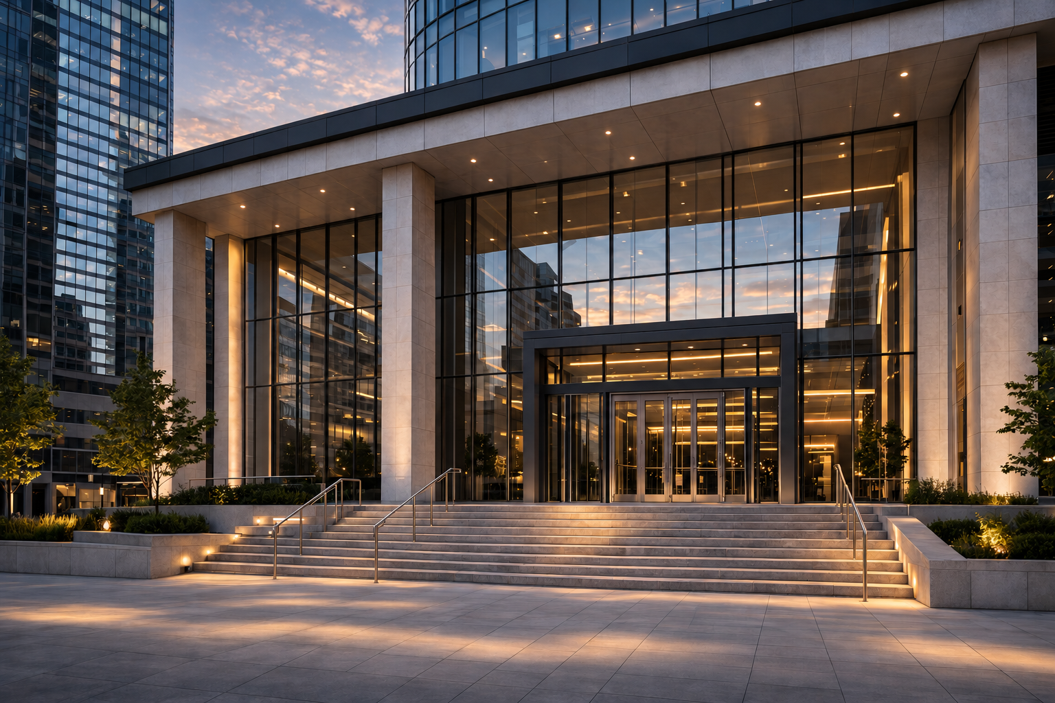 Modern architectural buildings