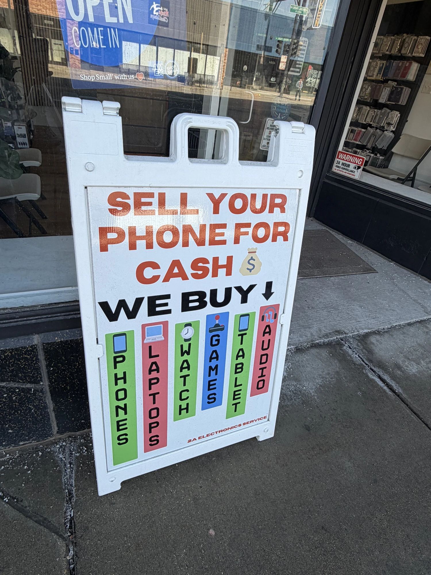 2A Electronics Service storefront on Irving Park Rd near Portage Park, Chicago