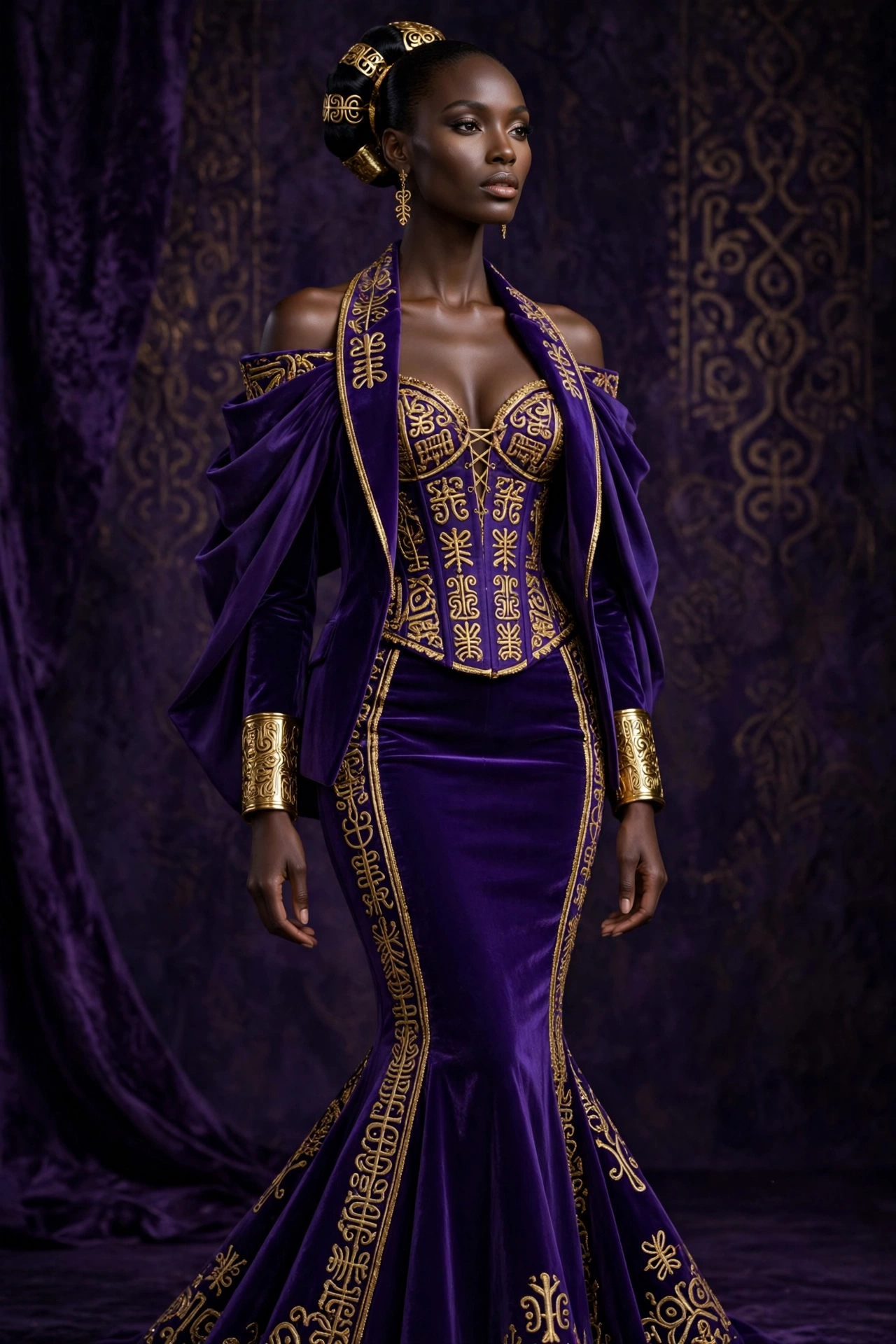 The Amethyst adinkra gown
