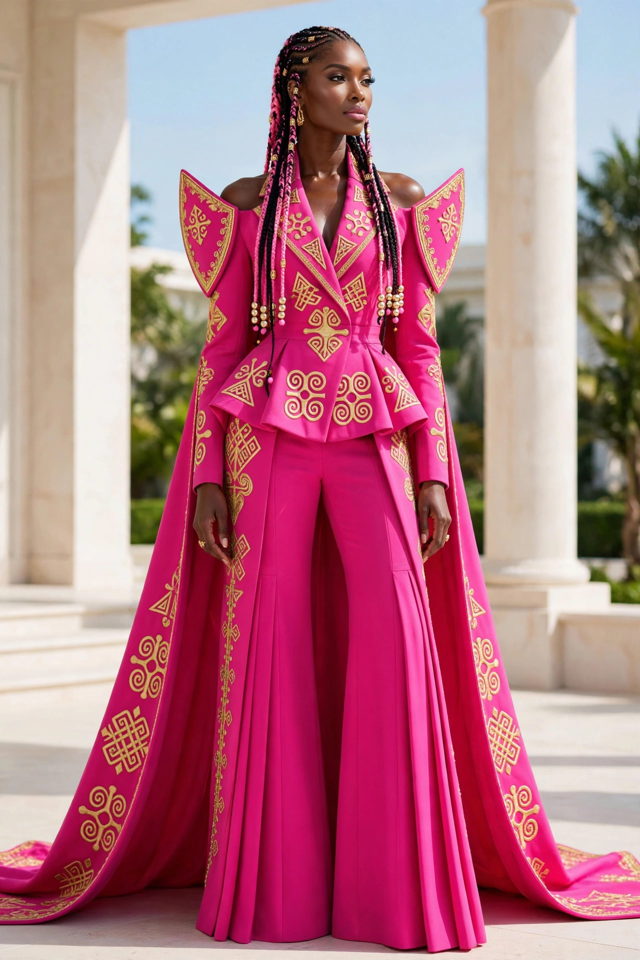 The Fuchsia adinkra suit