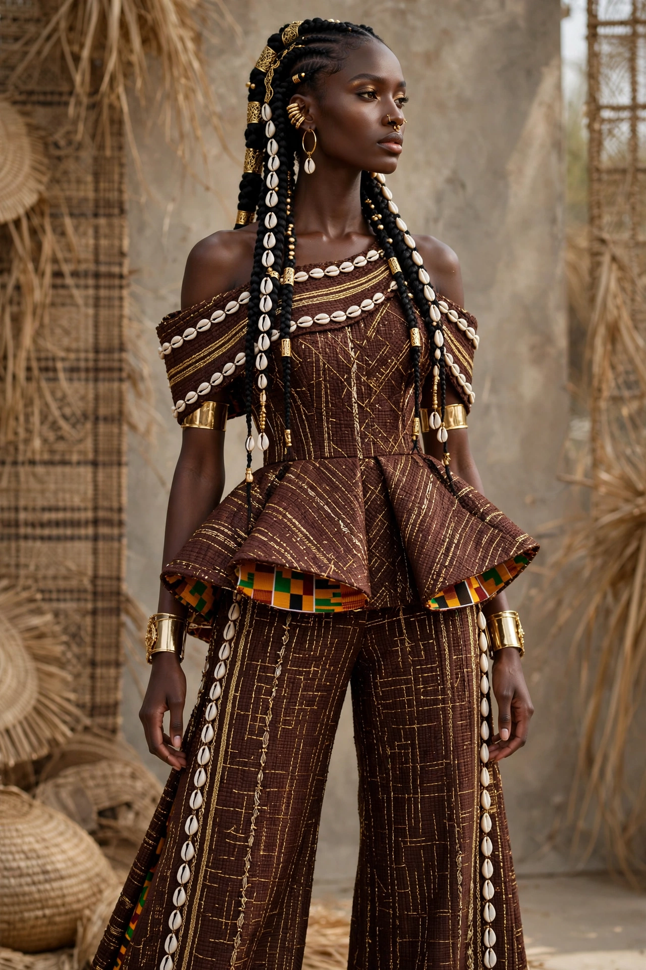 The Ashanti peplum trouser suit