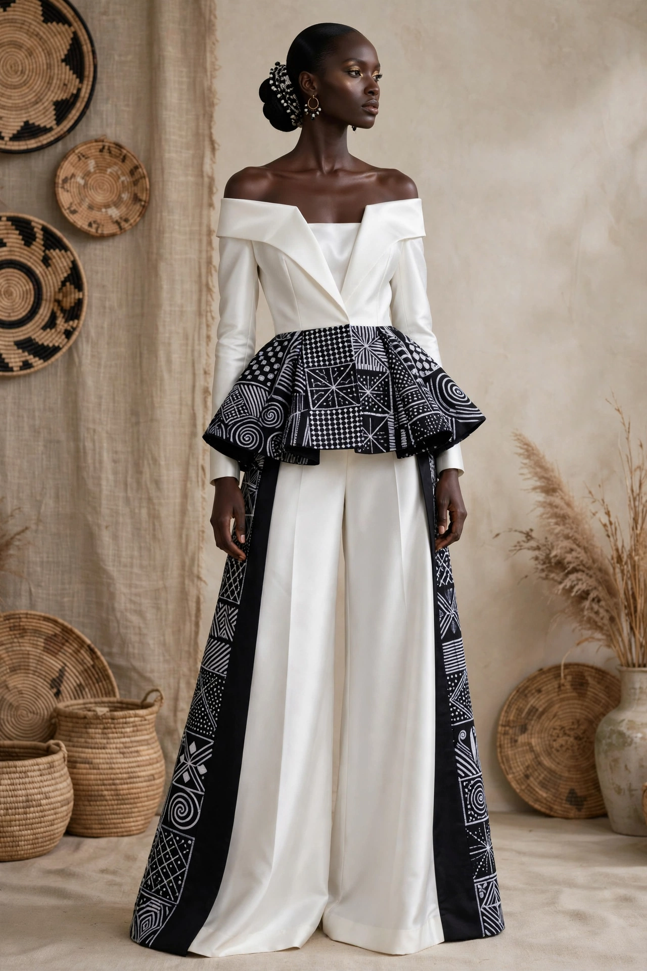 The Adire slit gown