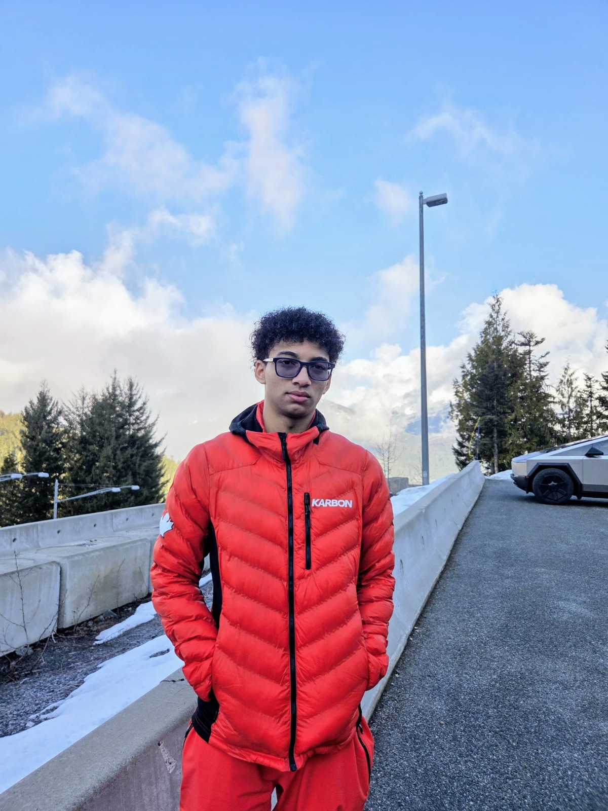 Ethan Phillips in team apparel at the Whistler Sliding Centre