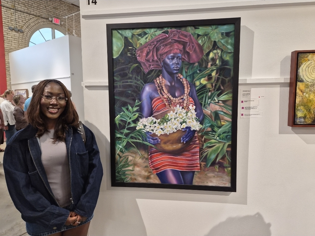 Portrait installation view of Love Quetee at the Minnesota State Fair