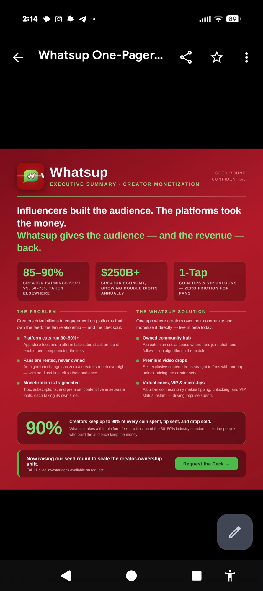 Why creators win with Whatsup vs legacy platforms