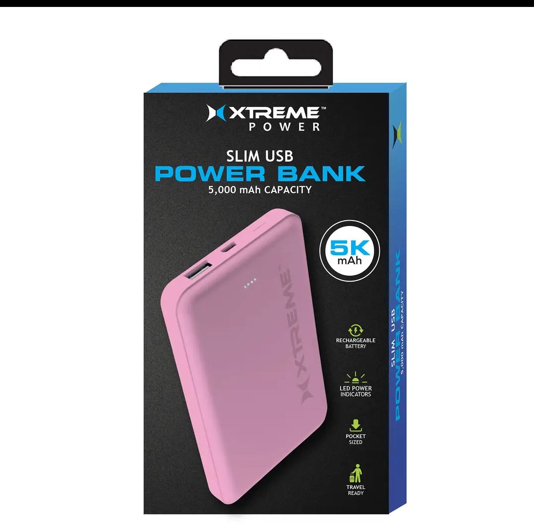XTREME Slim USB Power Bank 5,000mAh