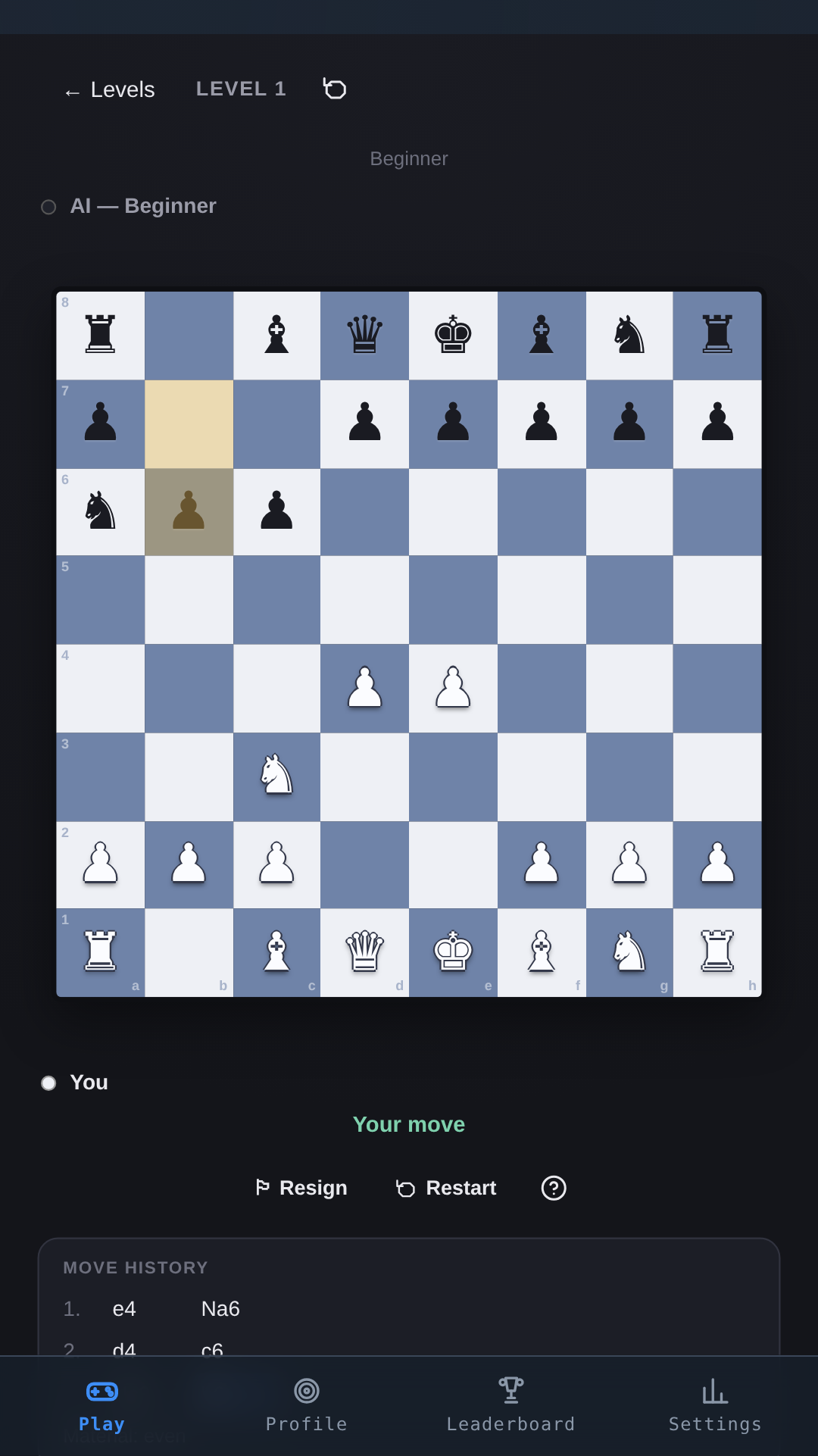 Chess · play against the AI