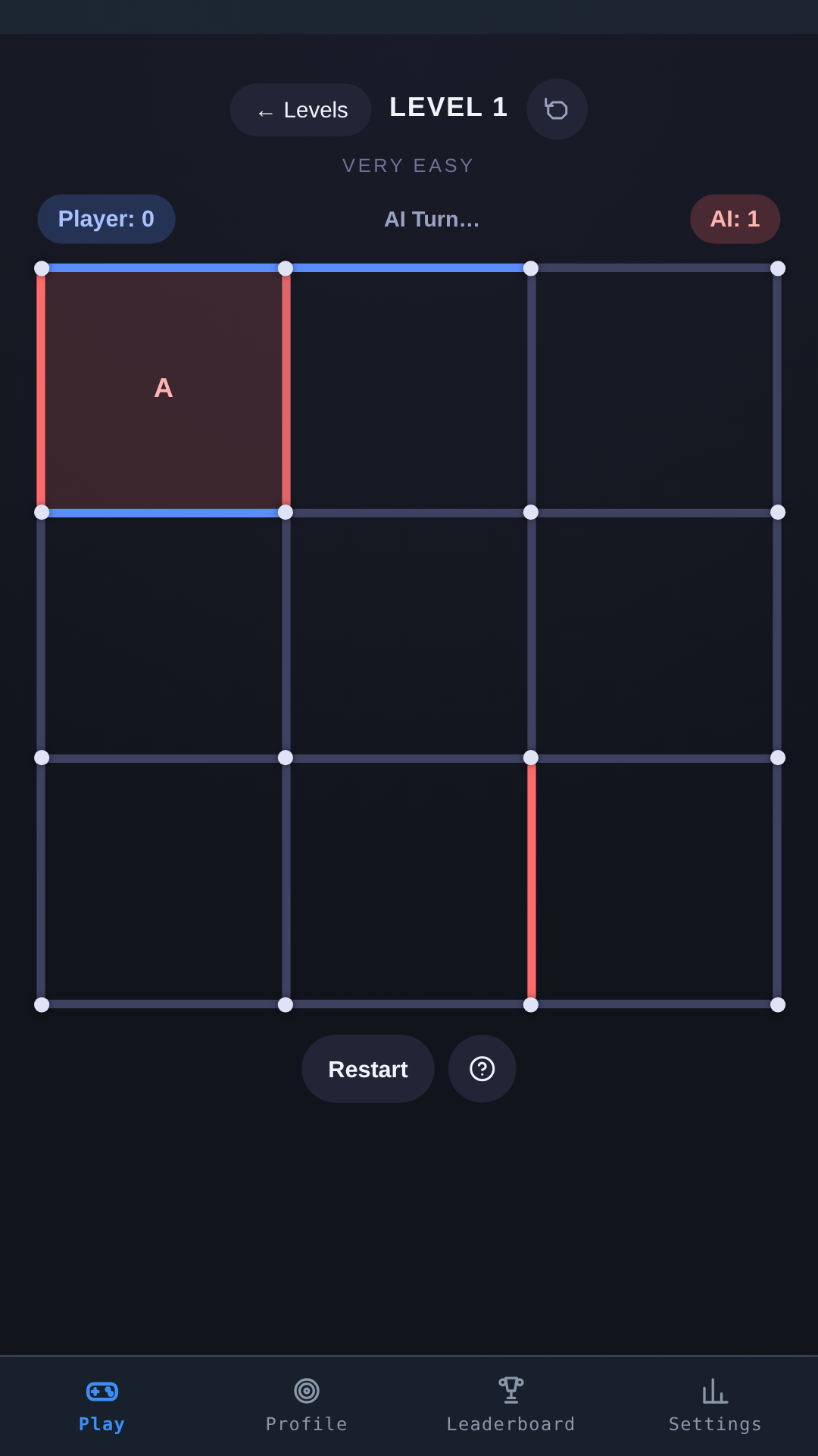 Dots & Boxes · claim the grid