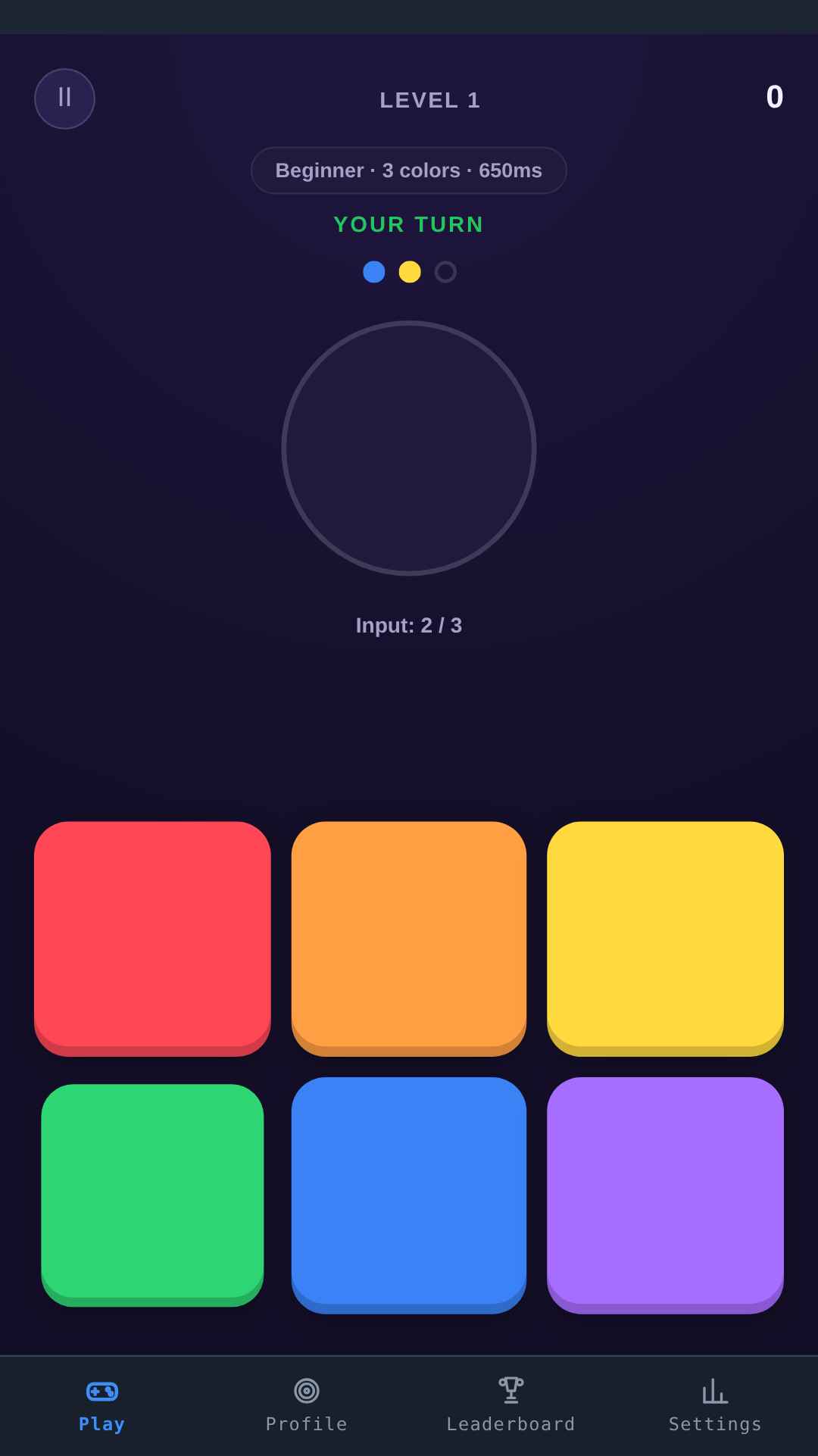 Color Sequence · memory challenge