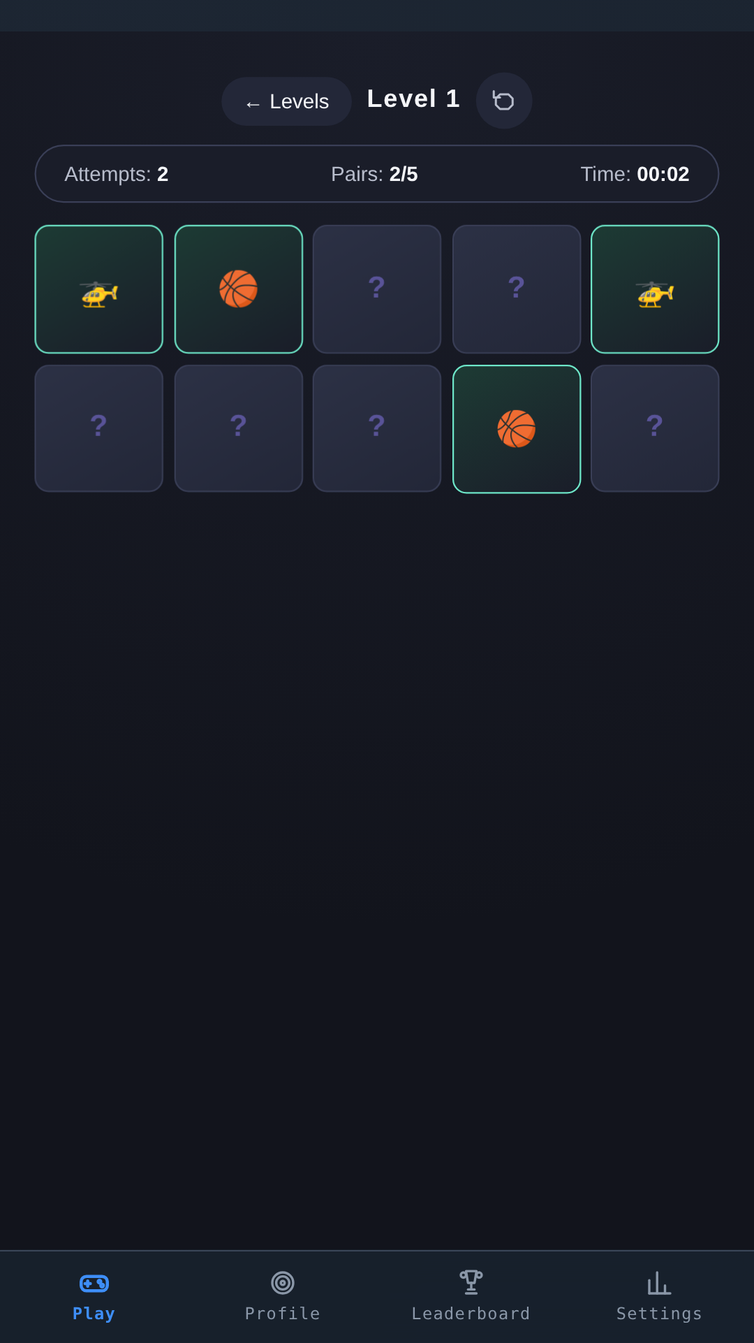 Memory Pairs · match the icons