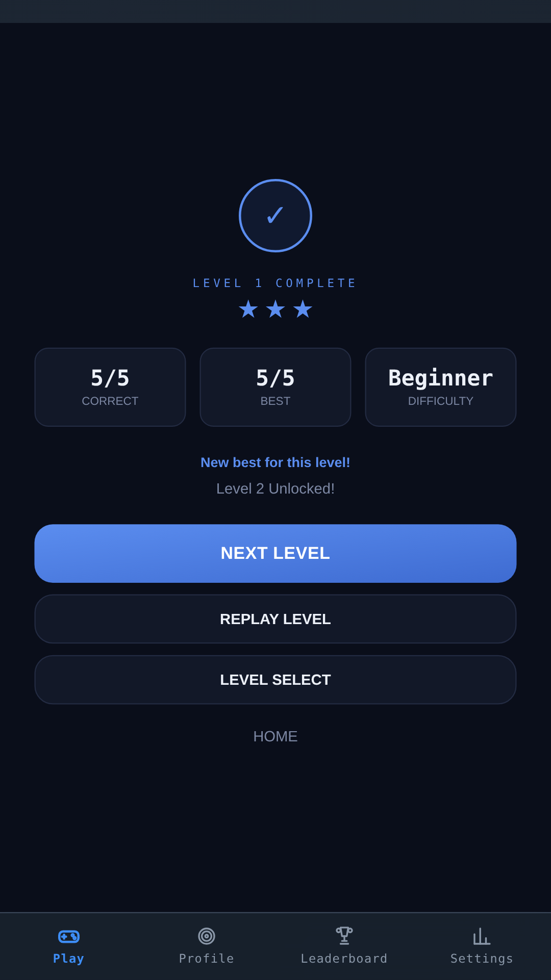 Number Recall · level complete