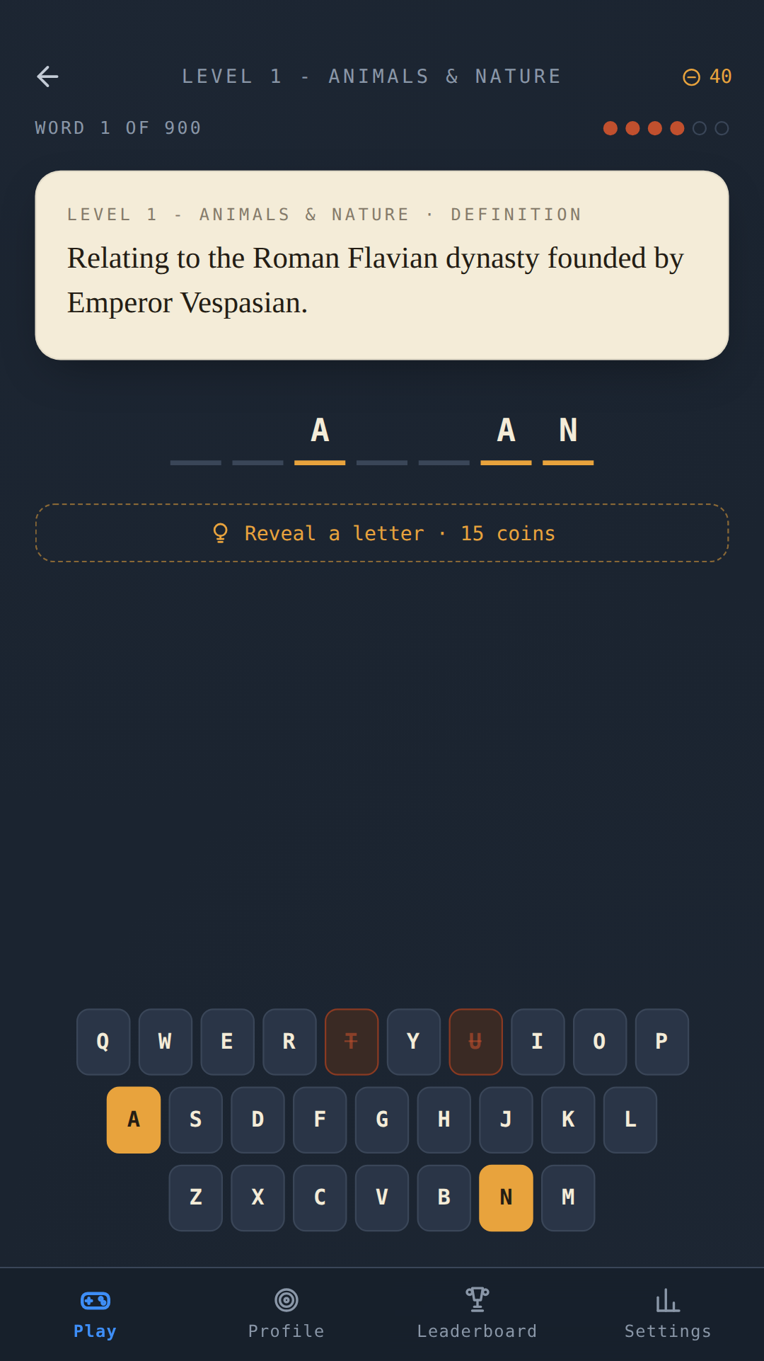 Guess the Word · 900 definitions