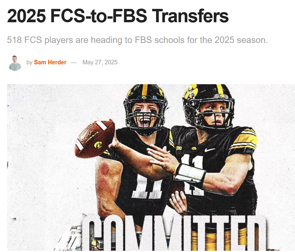 2025 FCS-to-FBS Transfers - HERO Sports