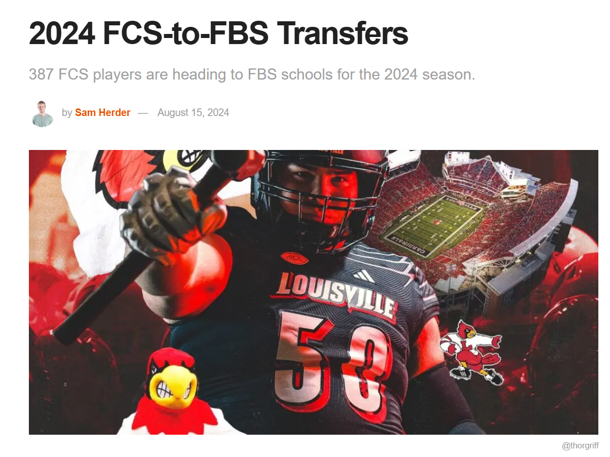 2024 FCS-to-FBS Transfers - HERO Sports