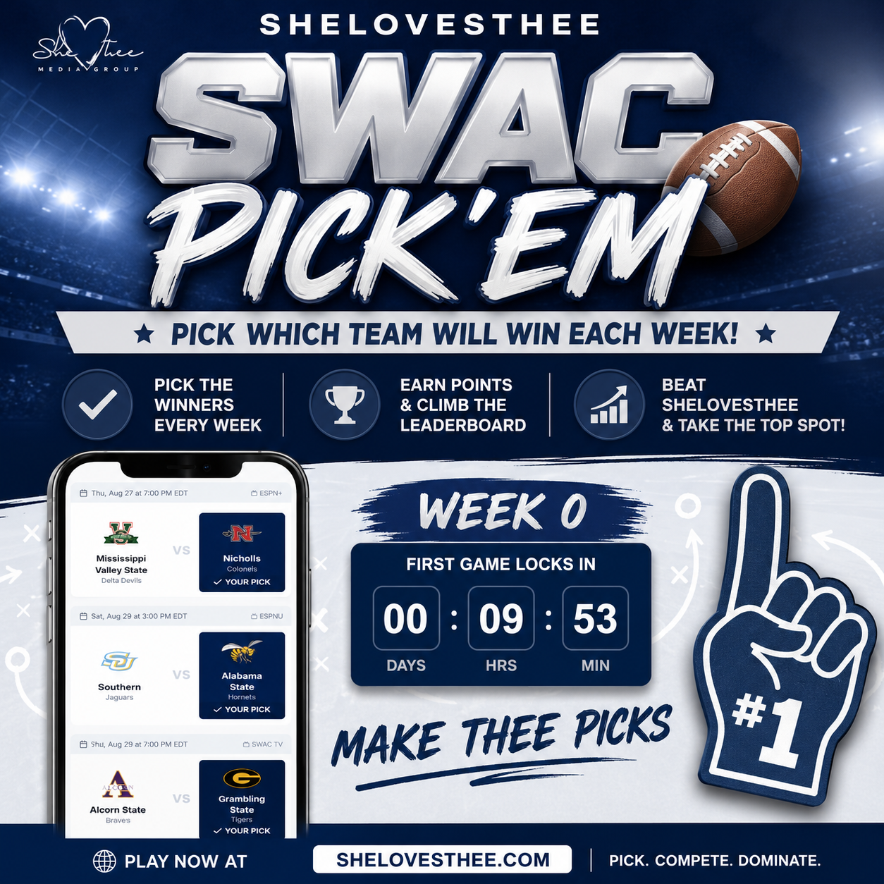 SheLovesThee Drops SWAC Pick'Em β Think You Know SWAC Football? Prove It!