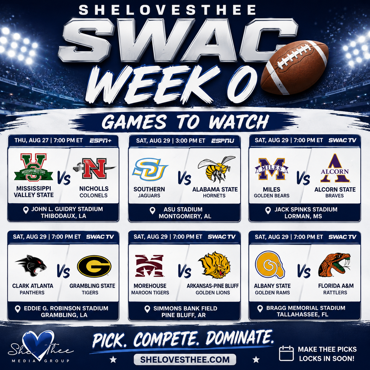 SWAC Week 0 Games to Watch