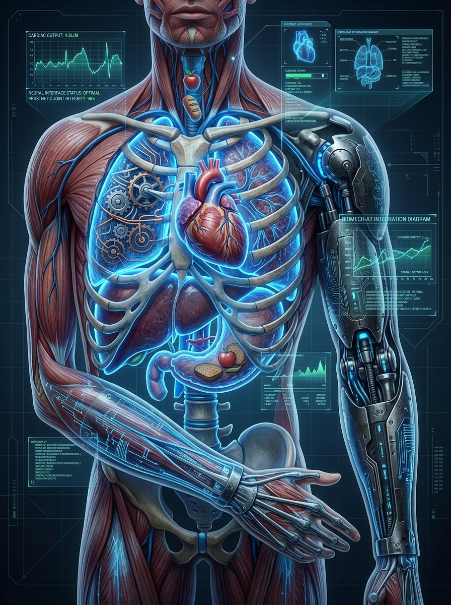 Integrated human systems model combining anatomy, biometrics and connected technology