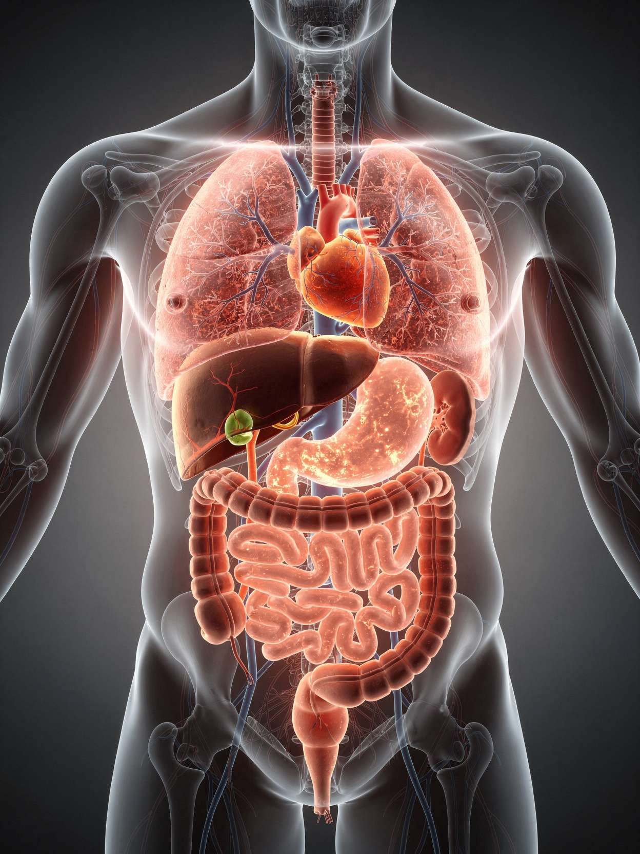 Whole-body organ systems visualized together for systems-based functional evaluation