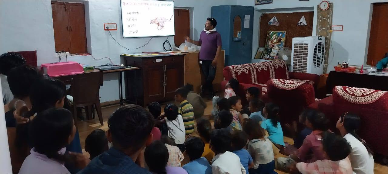 Interactive classroom session with our village kids