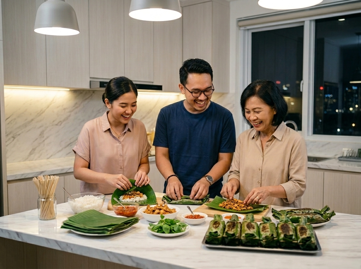 POV Rekan Masak — masak bareng keluarga di dapur rumah