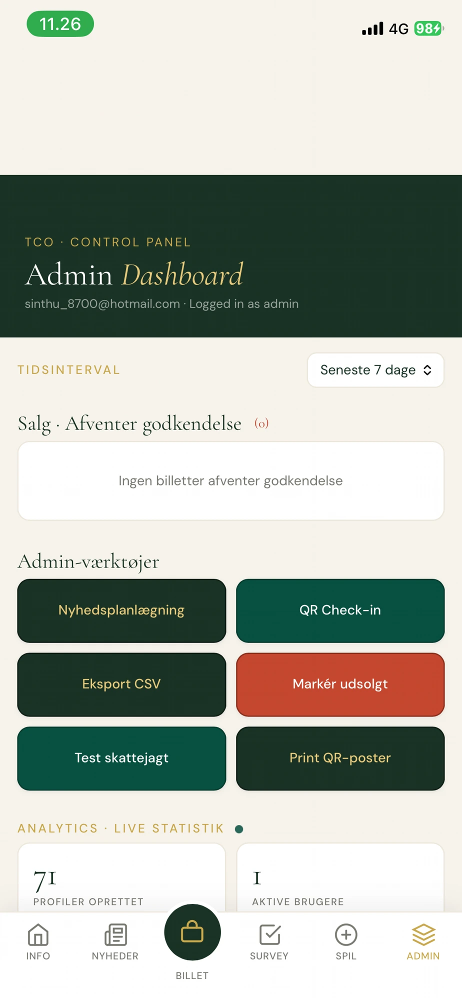 Sip & Serve admin dashboard screenshot 2