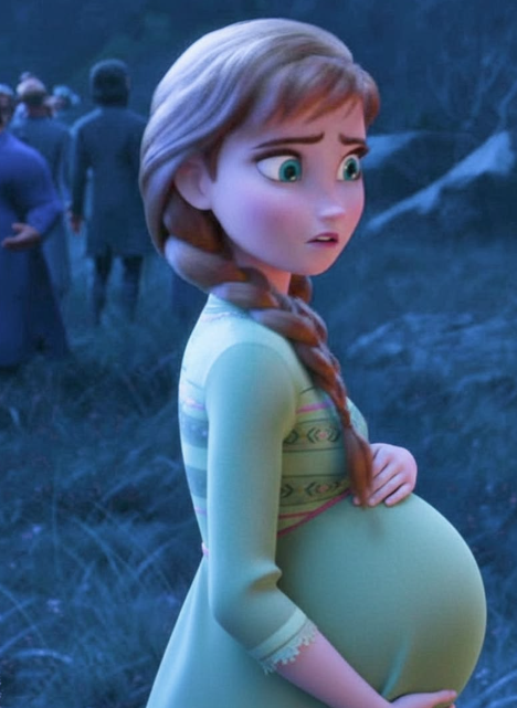 Anna de Frozen embarazada — ilustración inspiración para futuras mamás en Disneyland Paris