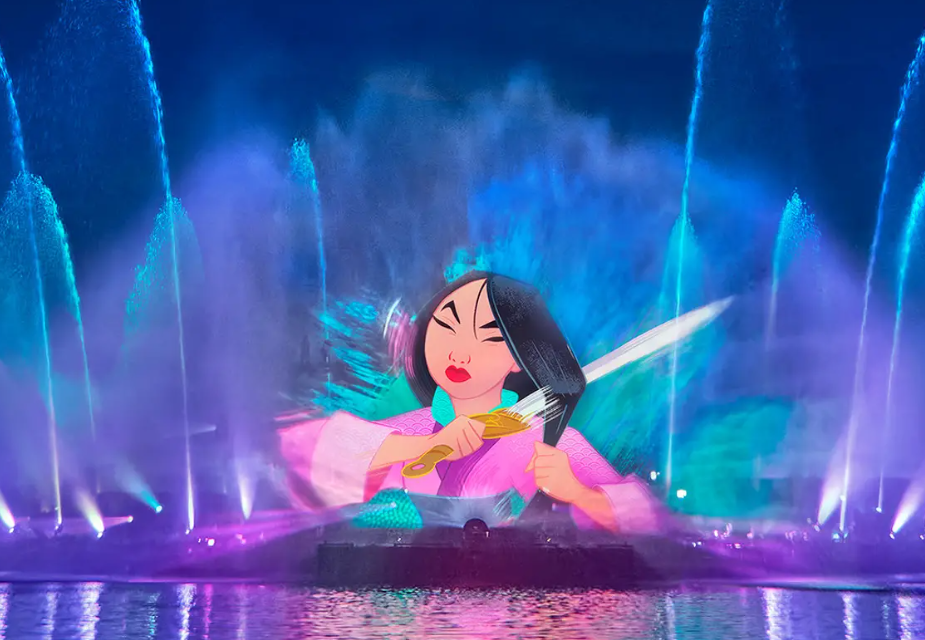Espectáculo de aguas en Disneyland Paris con Mulan