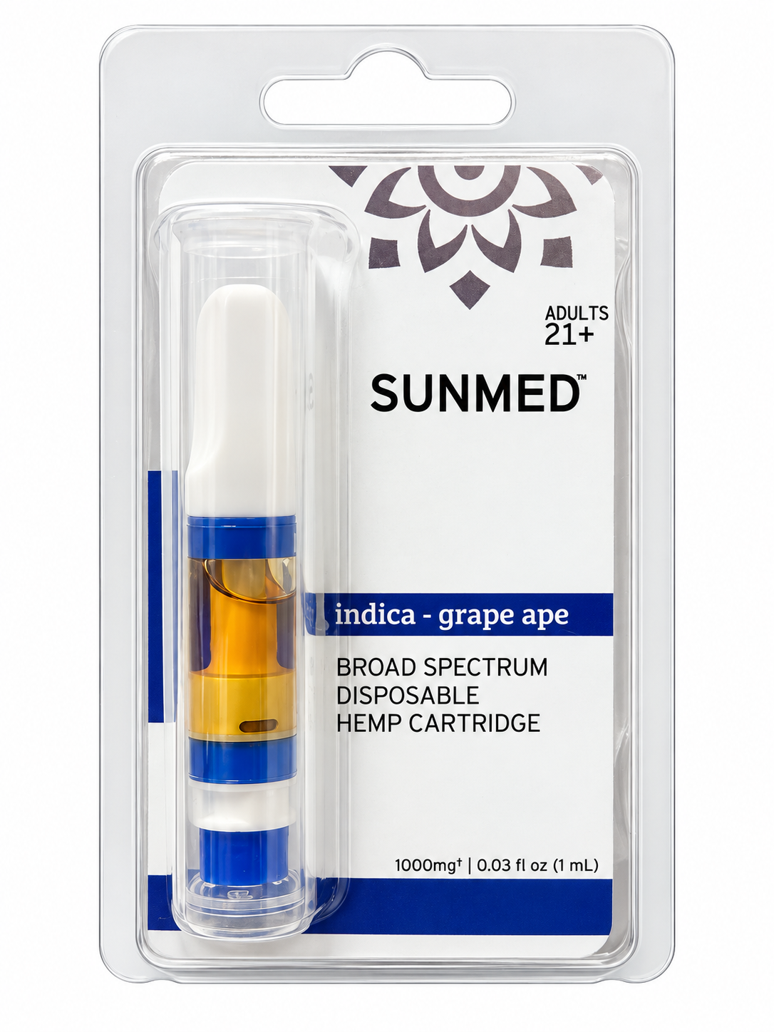Sunmed Broad Spectrum Hemp Cartridge — Indica Grape Ape
