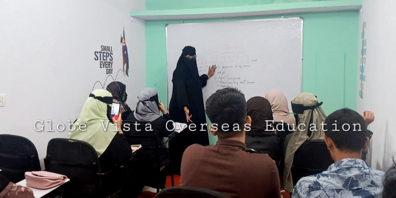 Live IELTS speaking practice session at Globe Vista Santosh Nagar