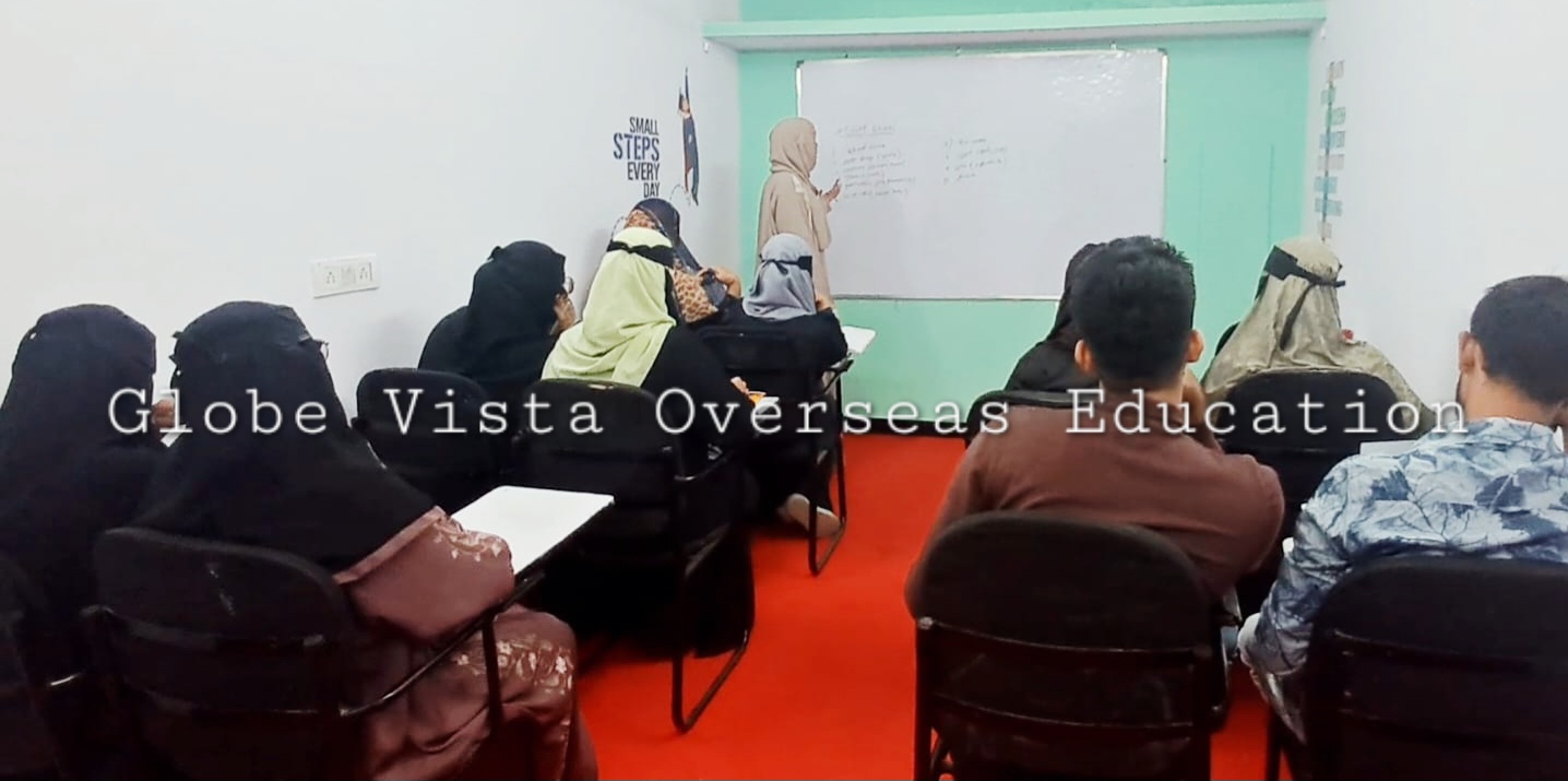 Trainer conducting a full IELTS batch at Globe Vista Hyderabad